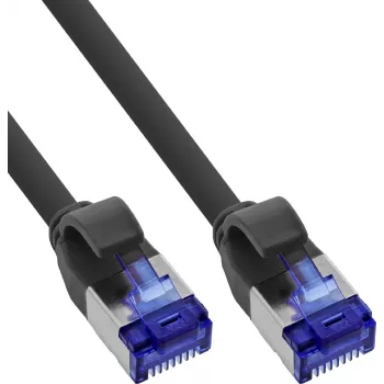 150 vnt. B-Pack InLine® Slim Cat.6A S/FTP LSZH 0,50 m juodas patch kabelis