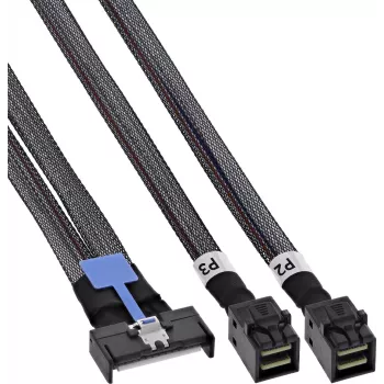 InLine® MCIO kabelis, MCIO x8 į 2x MiniSAS-HD SFF-8643, 1 m