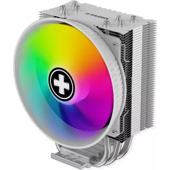 Xilence M404PRO.W.ARGB procesoriaus aušintuvas - baltas, 120mm ARGB ventiliatorius, 4 šilumos vamzdeliai, 150W TDP, Intel/AMD
