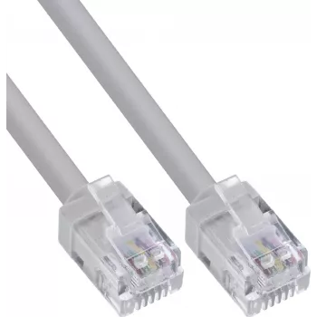 InLine® Modularus apvalus RJ12 kabelis, vyriškas/vyriškas, 6 gyslų, 6P6C, 10 m, juodas
