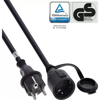 InLine® įžeminimo kontaktų ilgintuvas, lauko IP44, apsauga nuo prisilietimo, 5 m