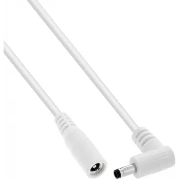 InLine® DC prailginimo kabelis, stačiu kampu lizdu, 4,0 x 1,7 mm, baltas, 3 m