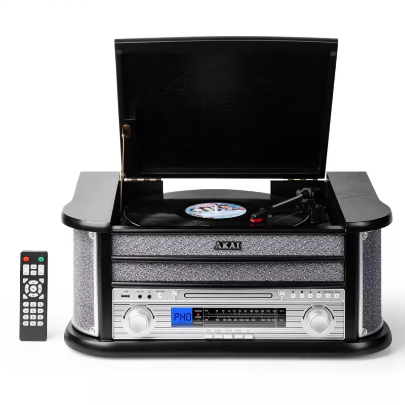 AKAI ATT-350CC grotuvas su CD, kasetėmis, USB įrašymu ir AM/FM radiju