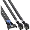 InLine® MCIO x8 į 2x MiniSAS-HD SFF-8643 laidas, 0,5 m, juodas