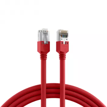EFB Elektronik K2793.0,50 RJ45 kryžminis jungiamasis kabelis Cat.5e SF/UTP, Hirose TM11, Draka UC300, 0,5 m, raudonas