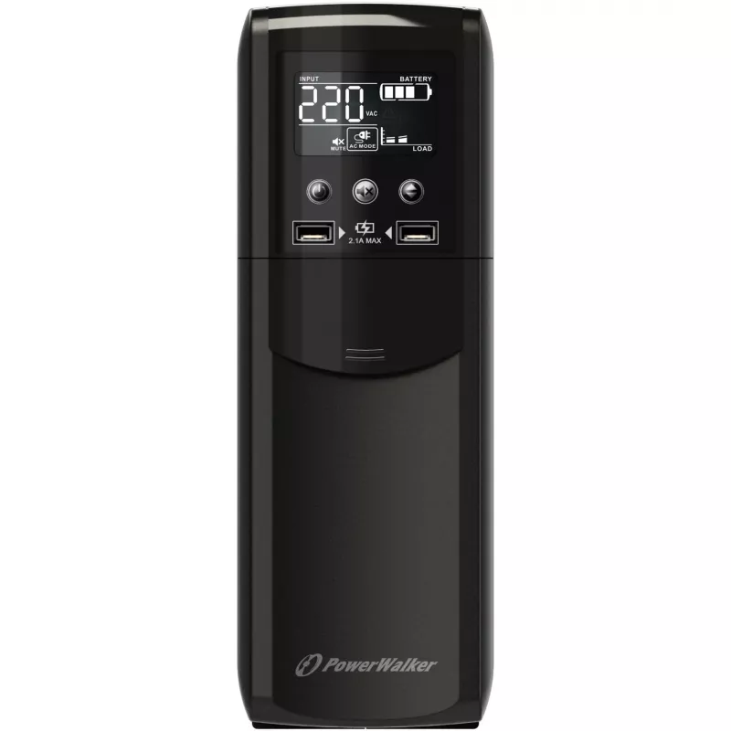 PowerWalker VI 800 CSW linijinis interaktyvus UPS - 800VA/480W, 2 Schuko lizdai, AVR, USB