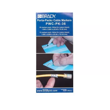 BRADY Porta-Pack vielos žymeklių knygelės, vinilo audinys, juoda ant baltos, skaičiai 0-9, 450 žymeklių
