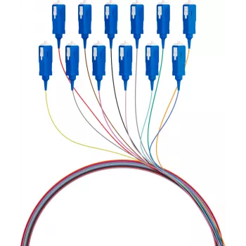 EFB Elektronik šviesolaidžio pigtail SC 9/125 OS2 12 spalvų rinkinys 2 m – vienmodžio kabelio/Adapterio rinkinys