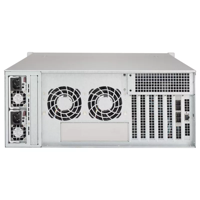 Supermicro SuperChassis 4U CSE-846BE1C-R609JBOD 24 diskų vietų karšto keitimo SAS3/SATA3 JBOD talpyklos korpusas su redundantiškais 600W Platinum maitinimo šaltiniais