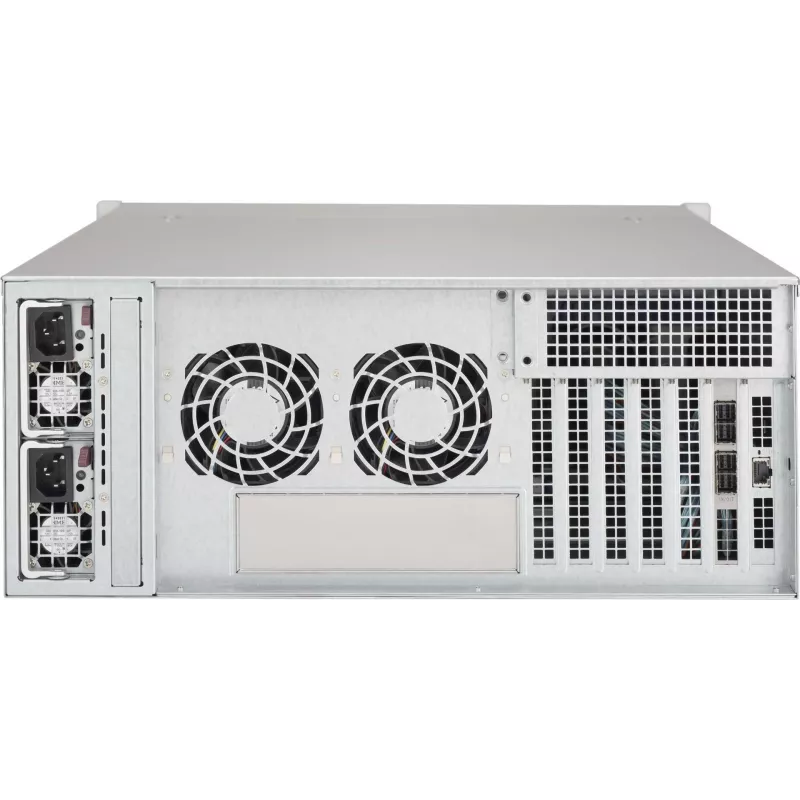 Supermicro SuperChassis 4U CSE-846BE1C-R609JBOD 24 diskų vietų karšto keitimo SAS3/SATA3 JBOD talpyklos korpusas su redundantiškais 600W Platinum maitinimo šaltiniais
