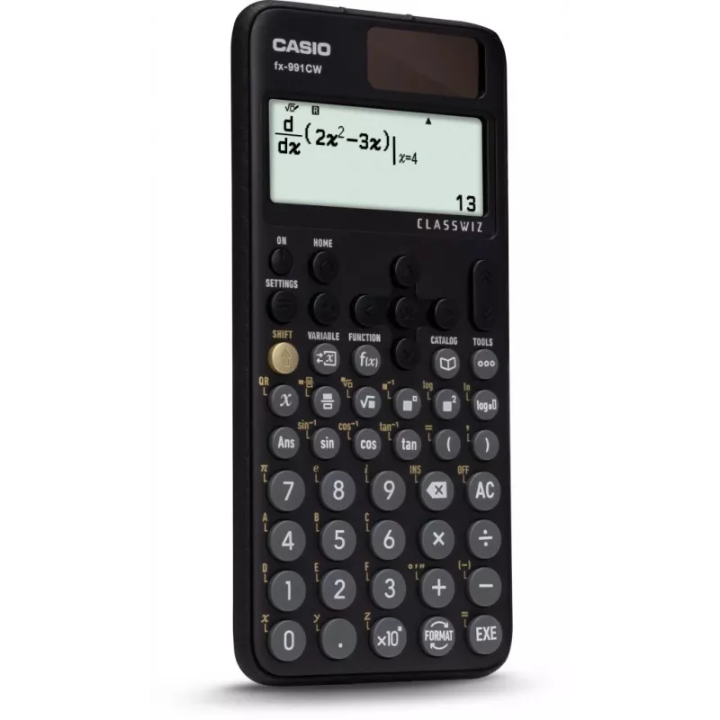 Casio FX-991CW mokslinis skaičiuotuvas su natūralaus vadovėlio ekranu, 540+ funkcijų, saulės ir baterijos, juodas
