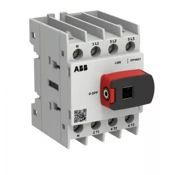 ABB OTOT40G1-4BSN1Plus 40A 4 polių apkrovos atjungiklis, priekinis valdymas, DIN bėgelio montavimas