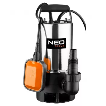 NEO TOOLS 04-736 Povandeninis purvinas vandens siurblys 1100W, 15000 l/val., 10 m pakėlimo aukštis, nerūdijantis plienas, plūdinis jungiklis
