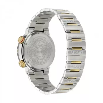 Versace V-Race vyriškas šveicariškas kvarcinis laikrodis VE8G00424 43mm nerūdijančio plieno, juodas ciferblatas