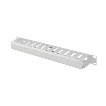 Lanberg 19 inch 1U kabelių tvarkyklė su dangteliu, A tipo, pilka