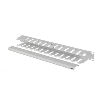 Lanberg 19 inch 1U kabelių tvarkyklė su dangteliu, A tipo, pilka