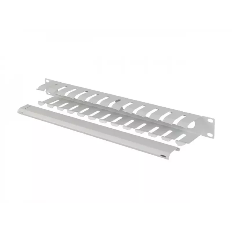 Lanberg 19 inch 1U kabelių tvarkyklė su dangteliu, A tipo, pilka