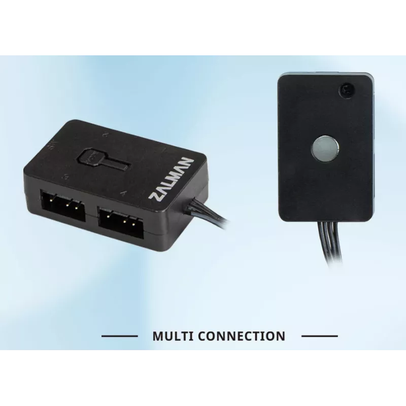 Zalman ZM-4PALC ARGB valdiklis – 4 prievadų adresuojamas RGB hub su magnetiniu tvirtinimu