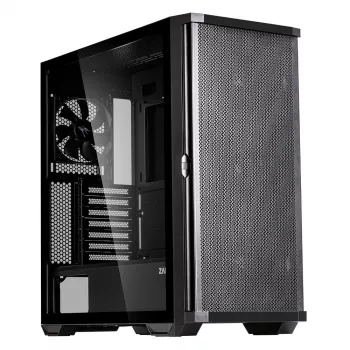 Zalman Z10 ATX Mid Tower korpusas, juodas, grūdintas stiklas, 4x ARGB ventiliatoriai