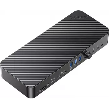 ORICO DKA22-V1-EU-BK-EP USB-C 10Gbps DisplayLink dokavimo stotelė su 4x 4K@60Hz ekranais ir 60W galios tiekimu