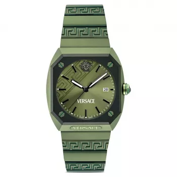 Versace vyriškas VE8F00324 šveicariškas kvarcinis chronografas 44 mm nerūdijančio plieno juodu ciferblatu
