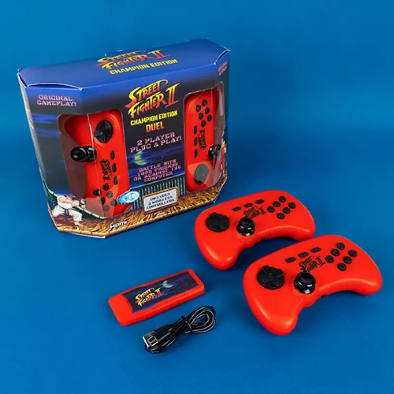 FIZZ CREATIONS Street Fighter II Duel Retro Arcade Console su 621 žaidimų, HDMI/AV, 2 valdikliais