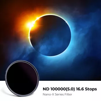 KF Concept ND100000 Saulės filtras 62mm, 16,6 stopų, OD 5.0, AGC optinis stiklas, nanodanga, aliuminio rėmas