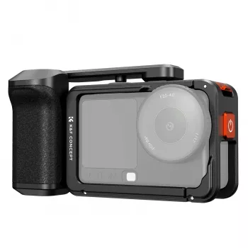 KF fotoaparato narvas su rankena DJI Osmo Action 6 / Action 5 / Action 4 / Action 3, aliuminio lydinys, juodas, KF12.0036