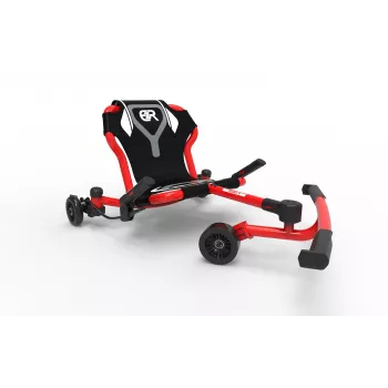 EzyRoller Drifter X raudonas vaikų dreifinis go-kartas su kojų pavara, 4-12 m.