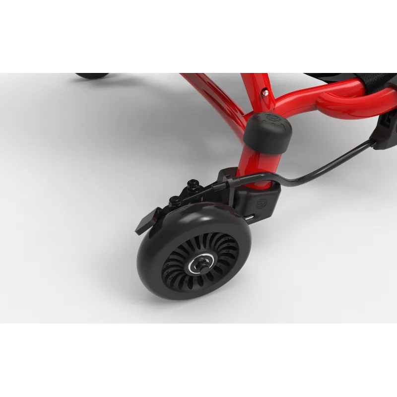 EzyRoller Drifter X raudonas vaikų dreifinis go-kartas su kojų pavara, 4-12 m.