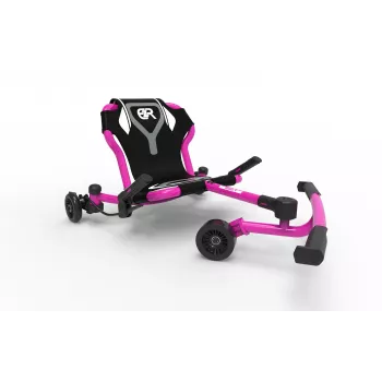 EzyRoller Drifter X Pink važinėjimo gokartas vaikams, 6-14 metų, varomas kojomis, reguliuojamo ilgio 73-107 cm, max 70 kg, rankinis stabdis, PU ratai