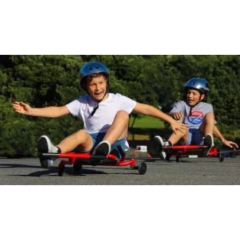 EzyRoller Drifter X Pink važinėjimo gokartas vaikams, 6-14 metų, varomas kojomis, reguliuojamo ilgio 73-107 cm, max 70 kg, rankinis stabdis, PU ratai