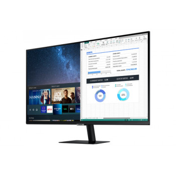 Samsung S27AM502NR 27 colių Full HD išmanusis monitorius su Tizen OS, HDR10, Wireless DeX, AirPlay 2, įmontuotais garsiakalbiais, juodas