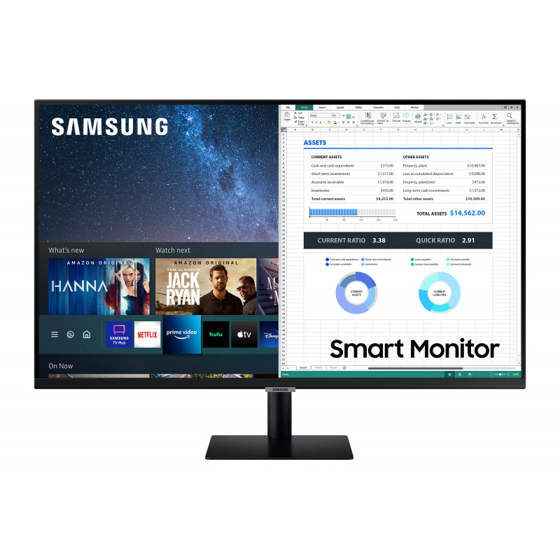 Samsung S27AM502NR 27 colių Full HD išmanusis monitorius su Tizen OS, HDR10, Wireless DeX, AirPlay 2, įmontuotais garsiakalbiais, juodas