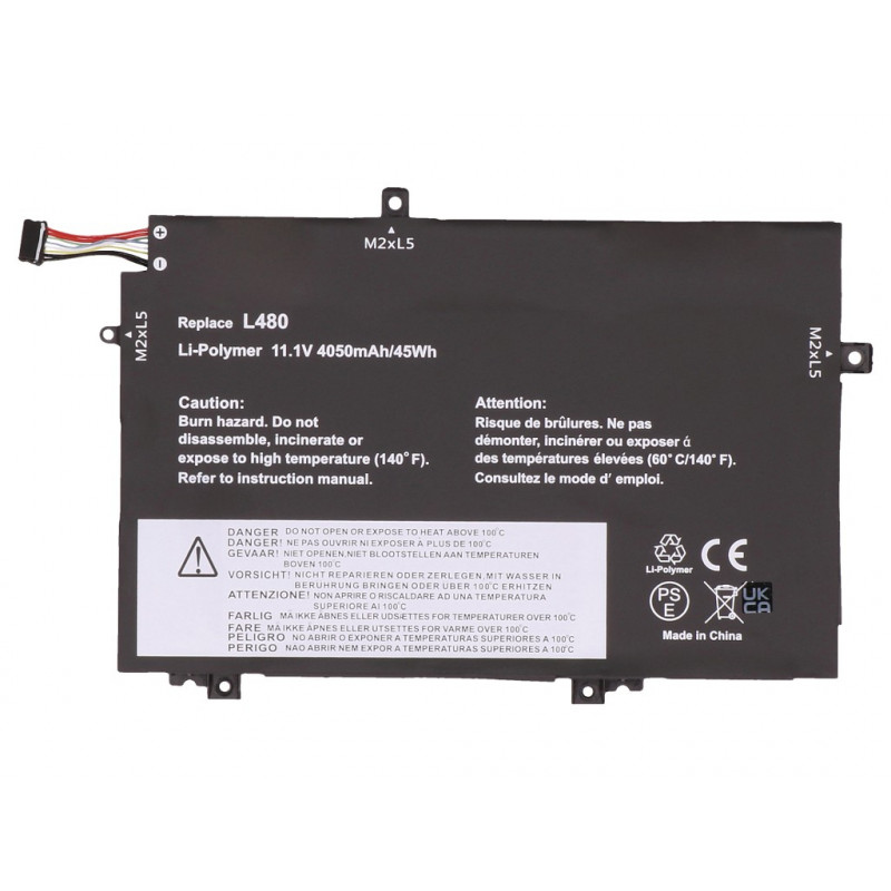 2-Power pagrindinė baterija, skirta Lenovo ThinkPad L480 20LS - 45Wh, 3 elementų ličio jonų