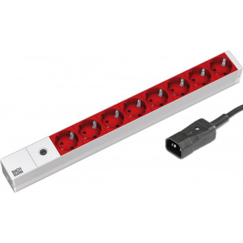 Bachmann 48,26 cm 8x CEE7/3 C14 kištukas aliuminio 1U 19 colių PDU - 8 m kabelis