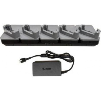 Zebra CRD-TC5A-5SE5D-1 5 vietų Ethernet įkrovimo stotelė TC5 serijos nešiojamiesiems kompiuteriams, 19 colių stelažinė, juoda | Kur.lt