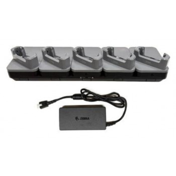 Zebra CRD-TC5A-5SE5D-1 5 vietų Ethernet įkrovimo stotelė TC5 serijos nešiojamiesiems kompiuteriams, 19 colių stelažinė, juoda | Kur.lt