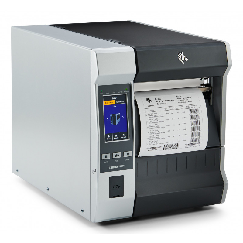 Zebra ZT62063-T2E01078 3M ZT620 6 colių 300 dpi pramoninis spausdintuvas su Euro ir JK maitinimo laidais, Serial, USB - Bluetooth 4