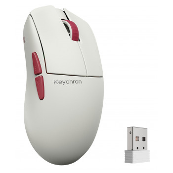 KEYCHRON G4 baltas belaidis žaidimų pelė