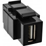 InLine USB 2.0 Snap-In įdėklas - USB A lizdas / B lizdas - juodas korpusas
