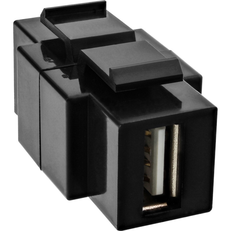 InLine USB 2.0 Snap-In įdėklas - USB A lizdas / B lizdas - juodas korpusas