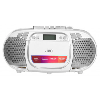 JVC RC-E451W baltas Boombox grotuvas su CD, Bluetooth, FM/AM radiju ir USB