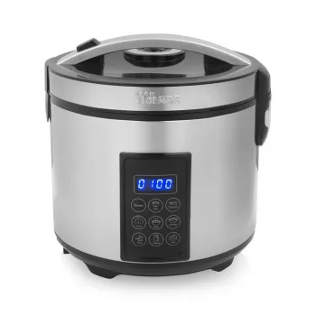 Tristar RK-6138 skaitmeninis ryžių ir garų virimo puodas | 900 W | 2,2 L | 7 programų | pilkas