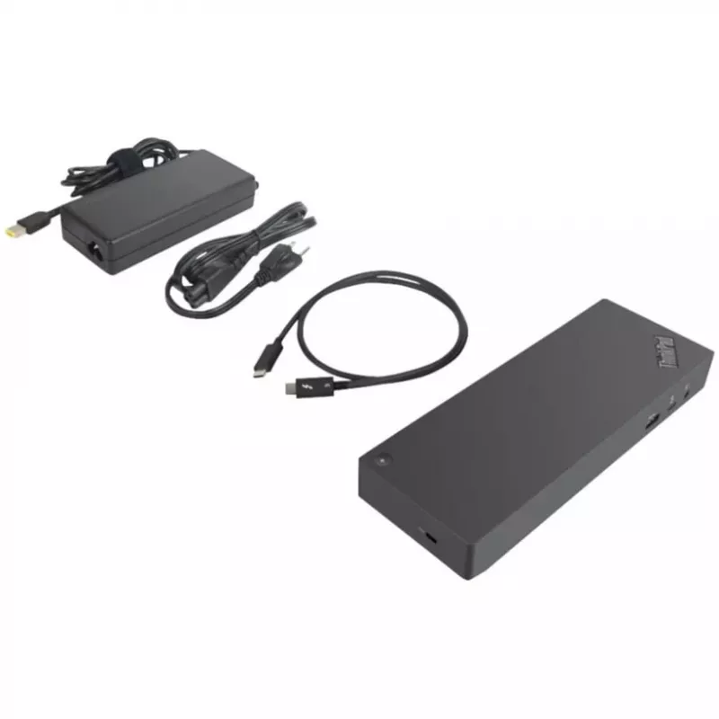 Lenovo Thunderbolt 3 Dock Gen 2 Generalüberholt (juodos spalvos, HDMI, DisplayPort, USB, Thunderbolt 3)