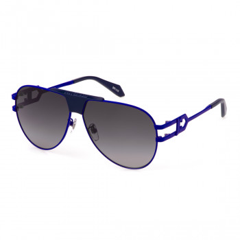 JUSTCAVALLI unisex saulės akiniai SJC095-6201HR kvadratiniai juodi su pilku gradientu 62mm