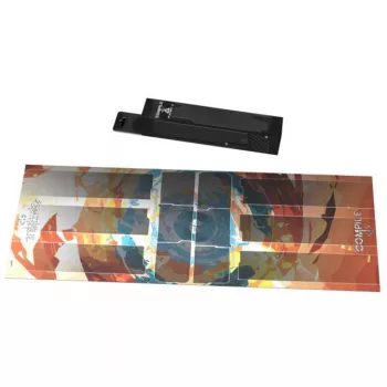 PEGASUS Compile Playmat Gold Edition - 24 inch x 14 inch TCG/CCG žaidimų kilimėlis su apsiūtomis briaunomis, neslystantis guminis pagrindas, atsparus išsiliejimui paviršius