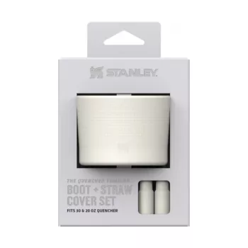 STANLEY 2 dalių apsauginių dangtelių ir šiaudelio kamštelių rinkinys termo puodeliams 0,89L/0,59L The Quencher Boot + Straw Topper, kreminės spalvos