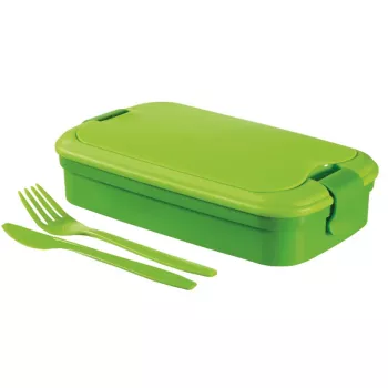 CURVER Lunch&Go stačiakampis maisto indas su stalo įrankiais 1,4L žalias