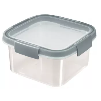 CURVER Smart Eco Fresh kvadratinis maisto laikymo indas 1,1L, grūdintas stiklas, mėlynas dangtelis, 16x16x9cm